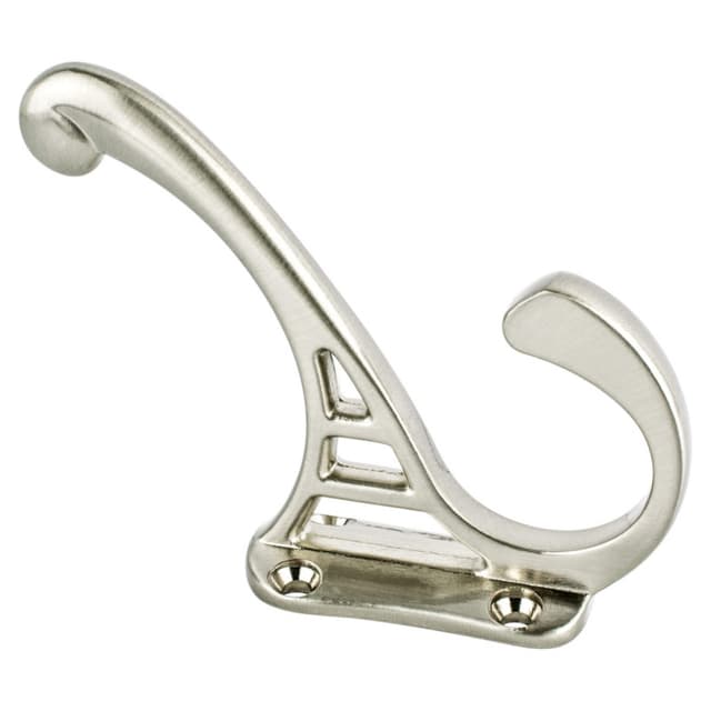 4" x 3-1/16" Coat Hook, Brushed Nickel Finish 10/Box
