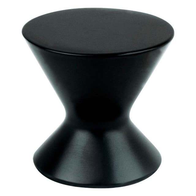 Berenson Domestic Bliss Series Matte Black 1-3/16" (30 mm) Diameter Knob, - 2399-1055-P