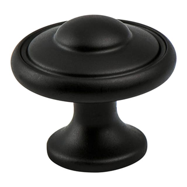 Berenson Euro Traditions Series Matte Black 1-3/16" (30 mm) Diameter Knob, - 2927-155-P