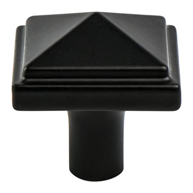 Berenson Rhapsody Series Black 1-3/16" (30 mm) L x 1-3/16" (30 mm) W Knob, - 3049-155-P