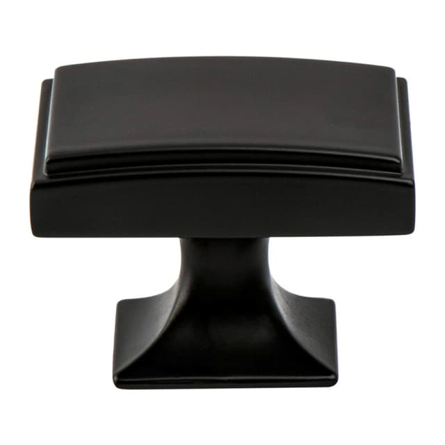 Berenson Hearthstone Series Matte Black 1-9/16" (40 mm) L x 1-1/8" (29 mm) W Knob, - 4086-1055-P