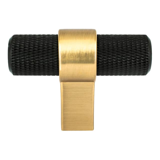 Berenson Radial Reign Series Matte Black/Modern Brushed Gold 2" (51 mm) L x 23/32" (18 mm) W Knob, - 5054-455MDB-P