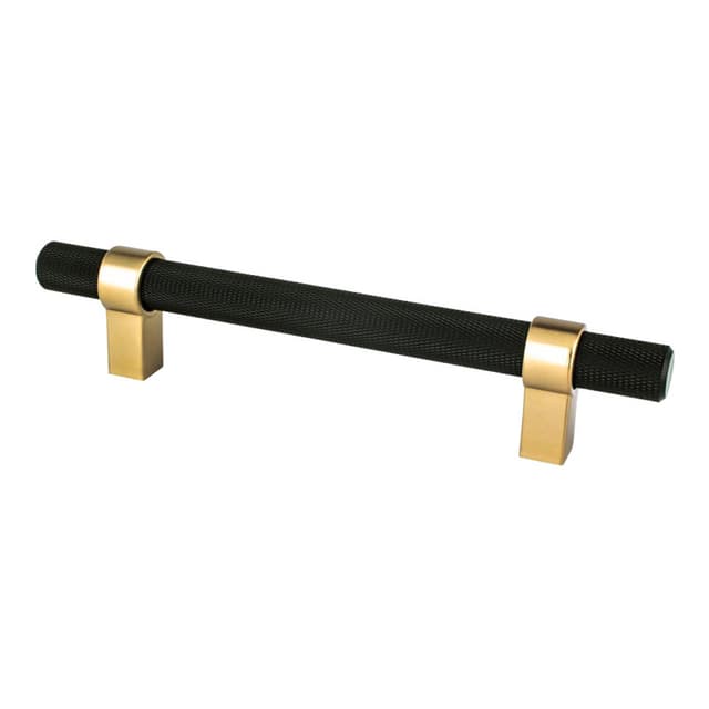 Berenson Radial Reign Series 5-1/16" (128 mm) Center to Center Matte Black/Modern Brushed Gold Pull, - 5056-455MDB-P