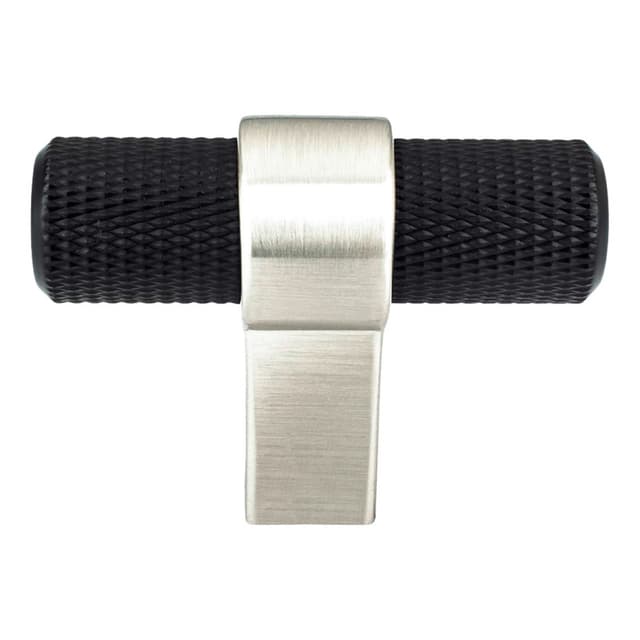 Berenson Radial Reign Series Matte Black/Brushed Nickel 2" (51 mm) L x 23/32" (18 mm) W Knob, - 5060-455BPN-P