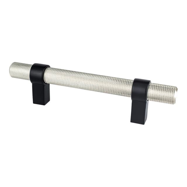 Berenson Radial Reign Series 3-3/4" (96 mm) Center to Center Brushed Nickel/Matte Black Pull, - 5067-4BPN55-P