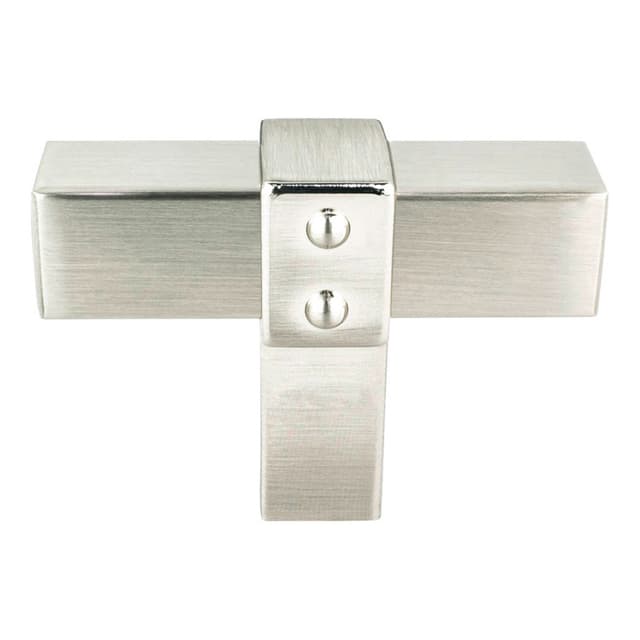 Berenson Rivet Rebel Series Matte Black/Brushed Nickel 2" (51 mm) L x 23/32" (18 mm) W Knob, - 5114-455BPN-P