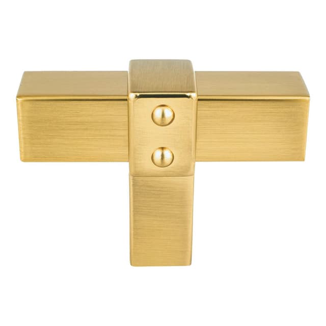 Berenson Rivet Rebel Series Modern Brushed Gold 2" (51 mm) L x 23/32" (18 mm) W Knob, - 5102-4MDB-P