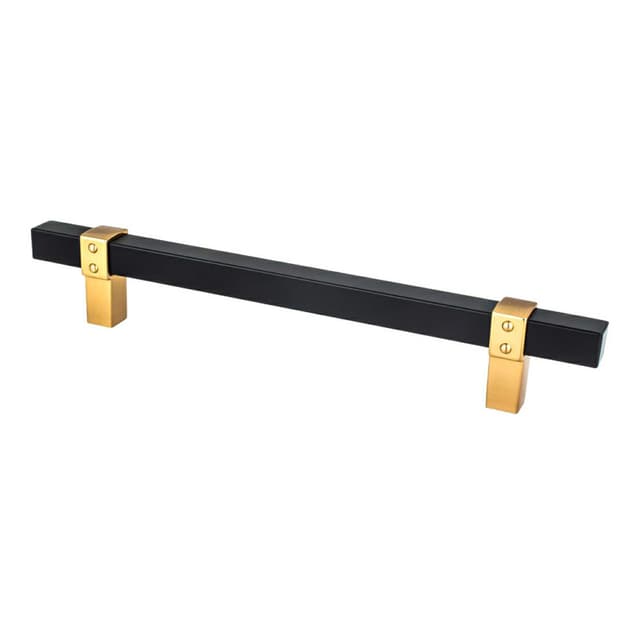 Berenson Rivet Rebel Series 6-5/16" (160 mm) Center to Center Matte Black/Modern Brushed Gold Pull, - 5111-455MDB-P