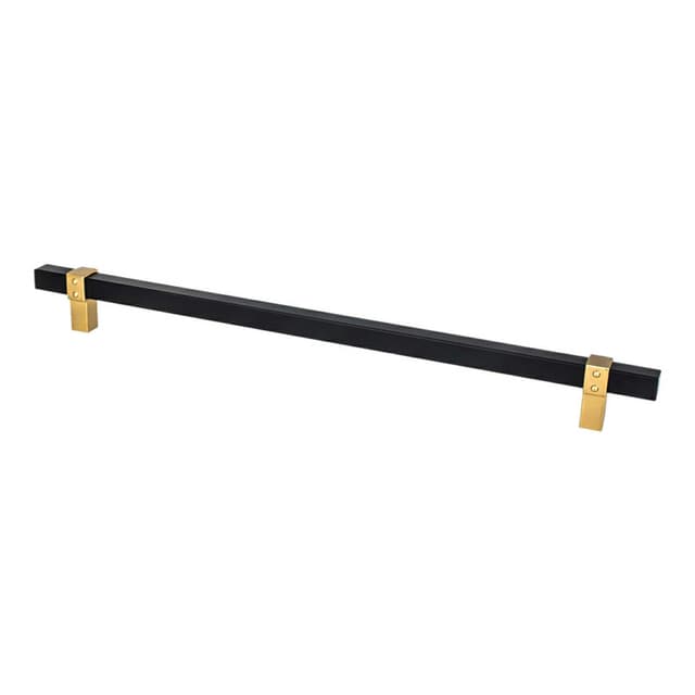 Berenson Rivet Rebel Series Matte Black/Modern Brushed Gold 12" (305 mm) Center to Center Appliance Pull, -5113-455MDB-P