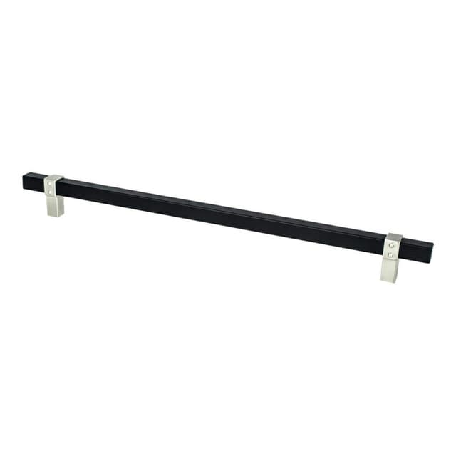 Berenson Rivet Rebel Series Matte Black/Brushed Nickel 12" (305 mm) Center to Center Appliance Pull, -5119-455BPN-P