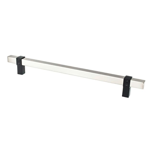 Berenson Rivet Rebel Series 8-13/16" (224 mm) Center to Center Brushed Nickel/Matte Black Pull, - 5124-4BPN55-P