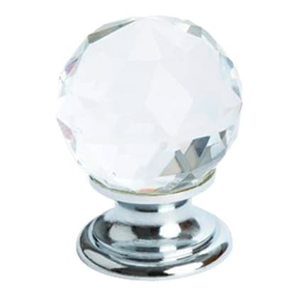 Berenson Europa Series Polished Chrome/Clear 1-3/16" (30 mm) Diameter Knob, - 7042-926-C
