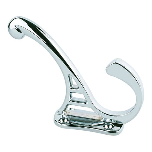 4" x 3-1/16" Coat Hook, Polished Chrome Finish 10/Box