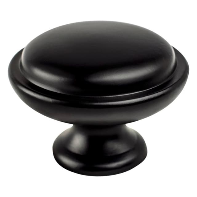 Berenson Traditional Advantage One Series Matte Black 1-1/8" (29 mm) Diameter Knob, - 9341-1055-P
