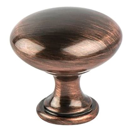 Berenson Euro Moderno Series Brushed Antique Copper 1-3/16" (30 mm) Diameter Knob, - 9722-1BAC-P