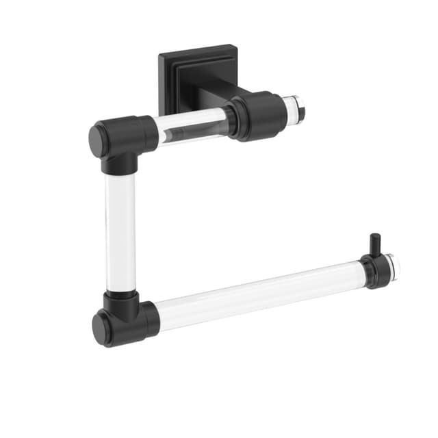 Amerock Glacio Clear/Matte Black Towel Ring