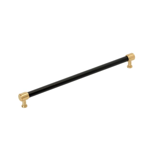 Amerock Fairlane Series 12-5/8 in (320 mm) Center to Center Black Leather/Champagne Bronze Pull, BP37543BLCZ