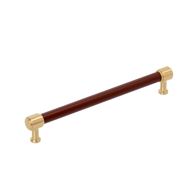 Amerock Fairlane Series Brown Leather/Champagne Bronze 12" (305 mm) Center to Center Appliance Pull, BP37544BRLCZ