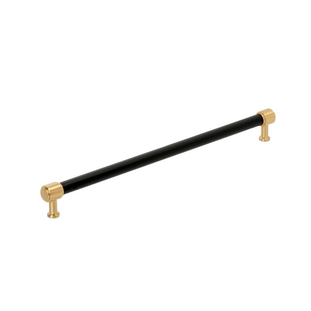 Amerock Fairlane Series Black Leather/Champagne Bronze 18" (457 mm) Center to Center Appliance Pull, BP37545BLCZ