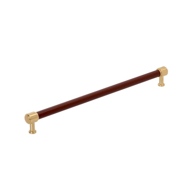 Amerock Fairlane Series Brown Leather/Champagne Bronze 18" (457 mm) Center to Center Appliance Pull, BP37545BRLCZ