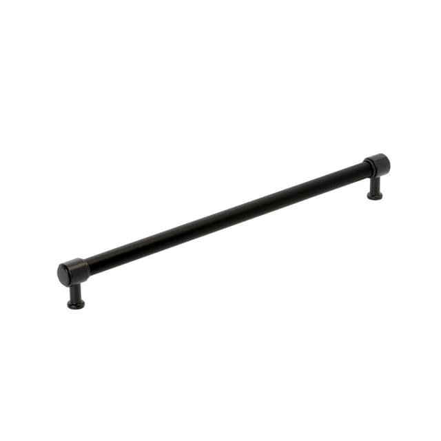 Amerock Fairlane Series Black Leather/Matte Black 18" (457 mm) Center to Center Appliance Pull, BP37545BLMB