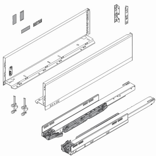 Blum LEGRABOX Drawer System, K-Height, Silk White Matte