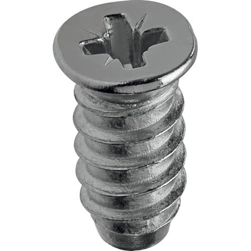 Blum #7 Flat Head Euro Screw Pozidriv Drive - Blunt Point Coarse Thread Zinc