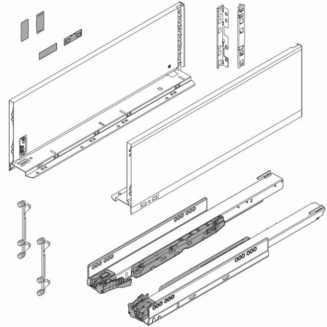 Blum LEGRABOX Drawer System, C-Height, Silk White Matte