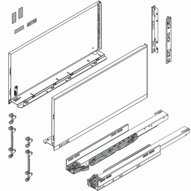 Blum LEGRABOX Drawer System, F-Height, Silk White Matte
