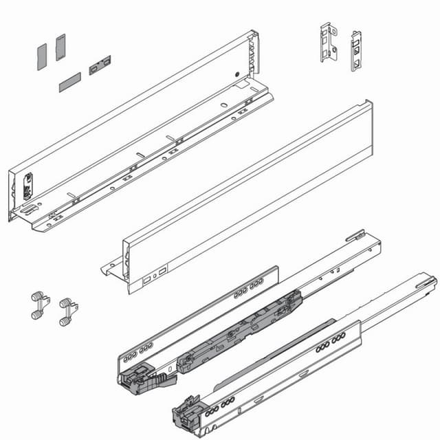 Blum LEGRABOX Drawer System, M-Height, Silk White Matte