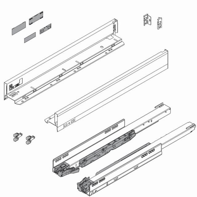 Blum LEGRABOX Drawer System, N-Height, Silk White Matte