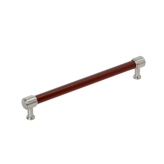 Amerock Fairlane Series Brown Leather/Satin Nickel 12" (305 mm) Center to Center Appliance Pull, BP37544BRLG10