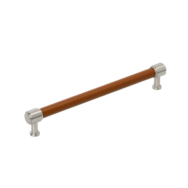 Amerock Fairlane Series Cognac Leather/Satin Nickel 12" (305 mm) Center to Center Appliance Pull, BP37544CNLG10