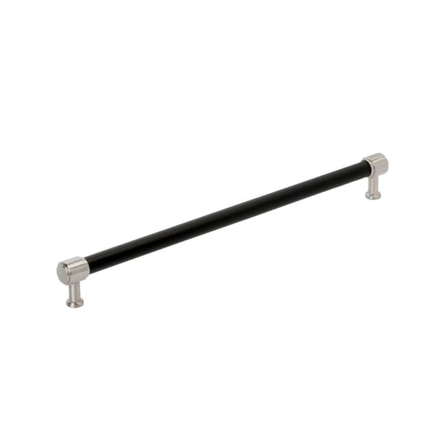 Amerock Fairlane Series Black Leather/Satin Nickel 18" (457 mm) Center to Center Appliance Pull, BP37545BLG10