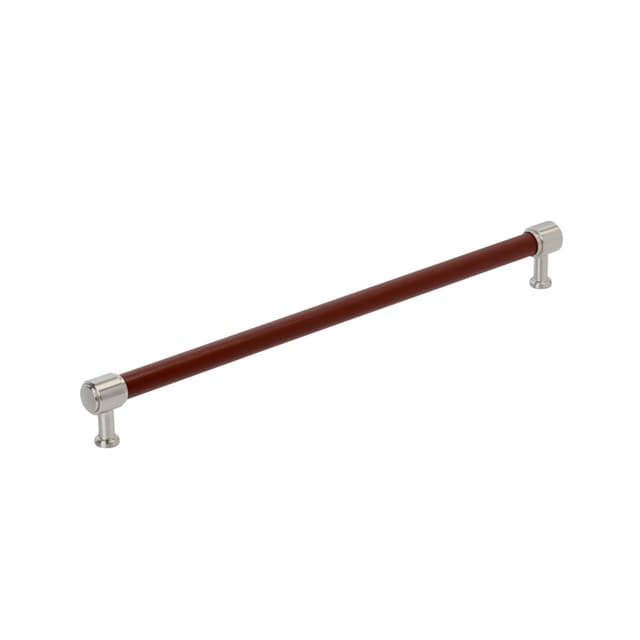 Amerock Fairlane Series Brown Leather/Satin Nickel 18" (457 mm) Center to Center Appliance Pull, BP37545BRLG10