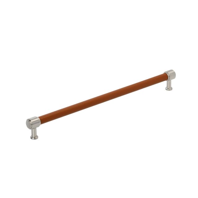Amerock Fairlane Series Cognac Leather/Satin Nickel 18" (457 mm) Center to Center Appliance Pull, BP37545CNLG10