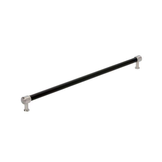 Amerock Fairlane Series Black Leather/Satin Nickel 24" (610 mm) Center to Center Appliance Pull, BP37546BLG10
