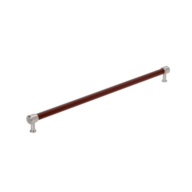 Amerock Fairlane Series Brown Leather/Satin Nickel 24" (610 mm) Center to Center Appliance Pull, BP37546BRLG10