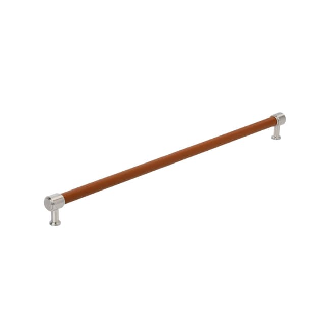 Amerock Fairlane Series Cognac Leather/Satin Nickel 24" (610 mm) Center to Center Appliance Pull, BP37546CNLG10