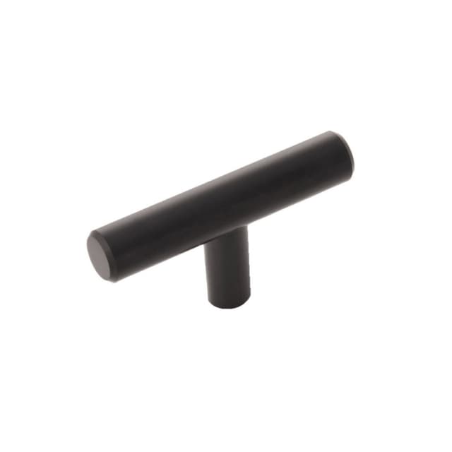 Belwith Keeler Bar Pulls Series Matte Black 2-3/8 in (60 mm) L x 1/2 in (13 mm) W T-Knob, -HH075591-MB