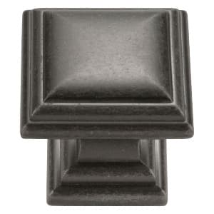 Belwith Keeler Somerset Series Black Nickel Vibed 1-1/8 in (29 mm) L x 1-1/8 in (29 mm) W Knob, -HH74554-BNV