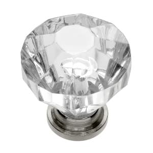 Belwith Keeler Crystal Palace Series Crysacrylic/Polished Nickel 1-1/4" (32 mm) Diameter Knob, - HH74689-CA14