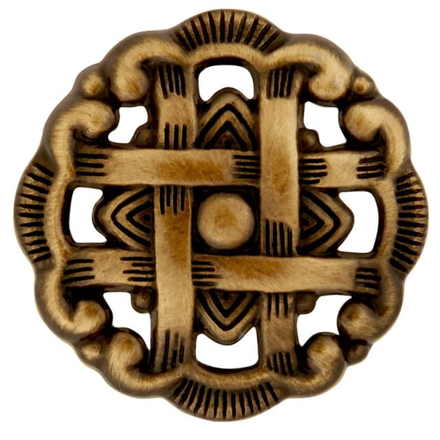 Belwith Keeler Cavalier Series Antique Brass 1-1/2" (38 mm) Diameter Knob, - P126-AB