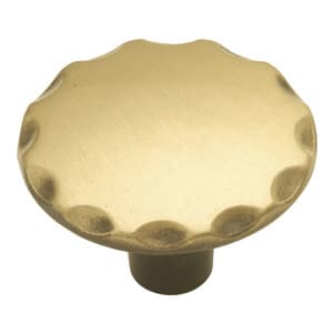 Belwith Keeler Cavalier Series Antique Brass 1-1/8" (28.5 mm) Diameter Knob, - P146-AB