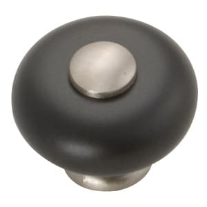 Belwith Keeler Tranquility Series Satin Nickel/Black 1-1/4" (32 mm) Diameter Knob, - P222-SNB