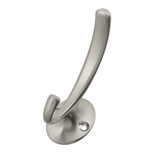Coat and Hat Hook, 3 in (76 mm) Length - Satin Nickel, Luna by Hickory Hardware | Satin Nickel