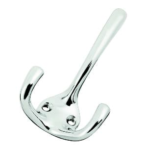 Coat and Hat Hook, 3-1/4 in (83 mm) Length - Chrome, Hooks by Hickory Hardware | Chrome