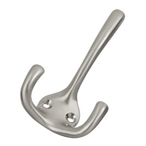 Coat and Hat Hook, 3-1/4 in (83 mm) Length - Satin Nickel, Hooks by Hickory Hardware | Satin Nickel