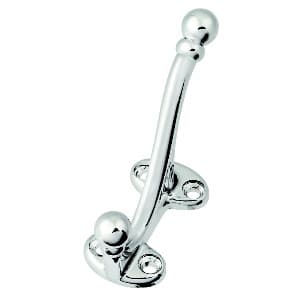 Coat and Hat Hook, 2-3/4 in (70 mm) Length - Chrome, Hooks by Hickory Hardware | Chrome