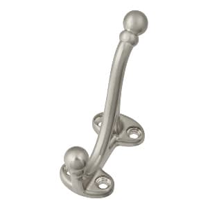 Coat and Hat Hook, 2-3/4 in (70 mm) Length - Satin Nickel, Hooks by Hickory Hardware | Satin Nickel